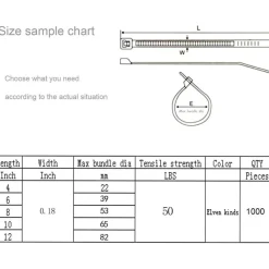 XINGO Kabelbinder Rot, 1000 Stück, 200mm x 4.8mm, 22,7 kg Zugfestigkeit