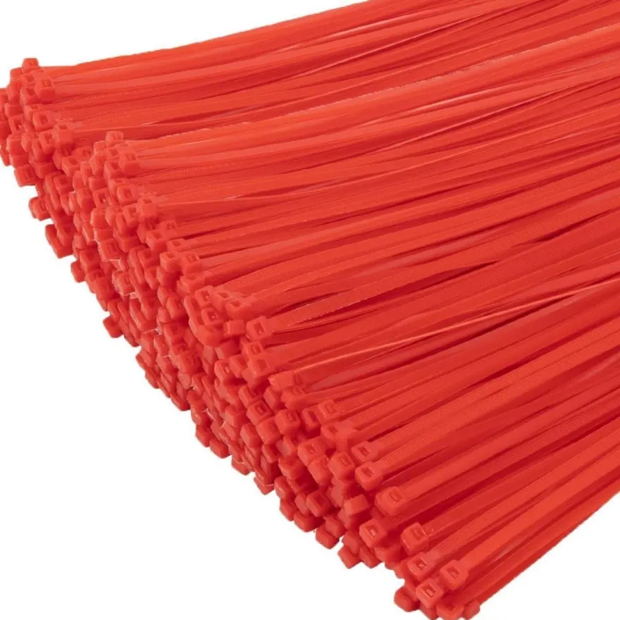 XINGO Kabelbinder Rot, 1000 Stück, 200mm x 4.8mm, 22,7 kg Zugfestigkeit