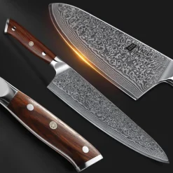 XINZUO Damaststahl Kochmesser 25.5cm Profi Chefmesser ergonomisch Rose