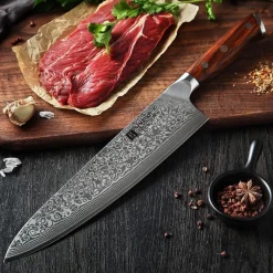 XINZUO Damaststahl Kochmesser 25.5cm Profi Chefmesser ergonomisch Rose