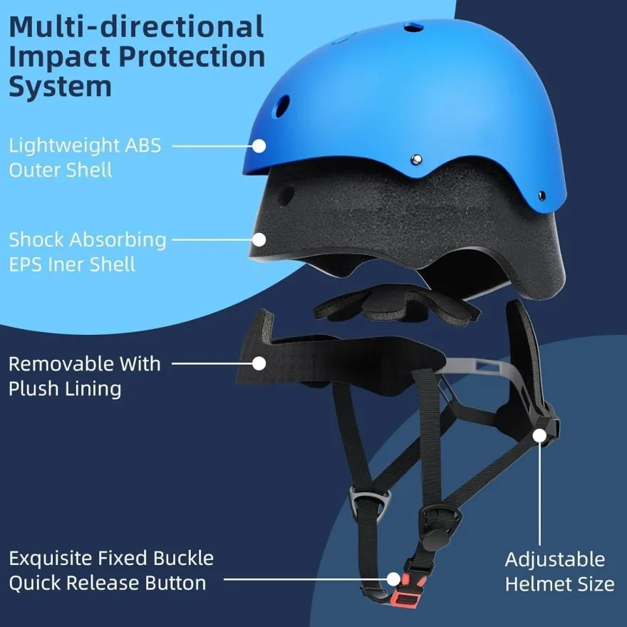 XJD Kinder Jugend Fahrradhelm Klassiker Mädchen Jungs Blau M 55-57cm