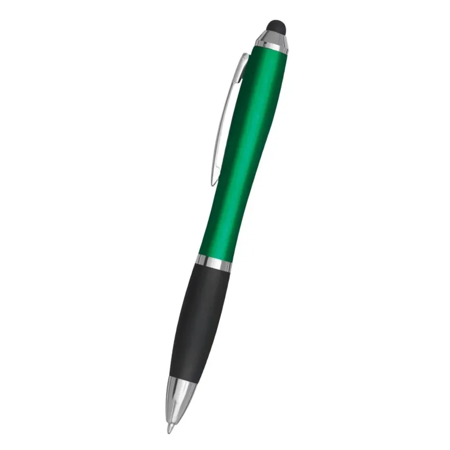 50x Kugelschreiber Grün - Kuli mit Drehmechanismus & Touchspitze, blauschreibend