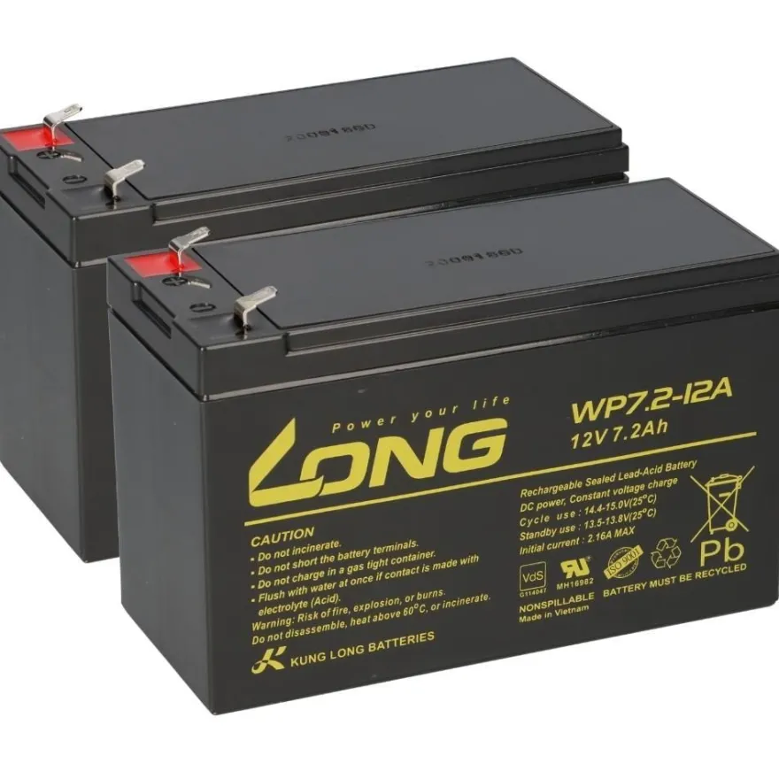 2x Kung Long AGM Akku 12V 7,2Ah passend für Alber scalamobil S10/S20