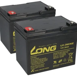 2x Kung Long U1-36NE AGM-Akkus 12V 36Ah (24V) – für Invacare Mistral
