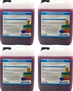 4 x 5 L Flüssigwaschmittel Konzentrat Universal Color lila inkl. Ausgießer
