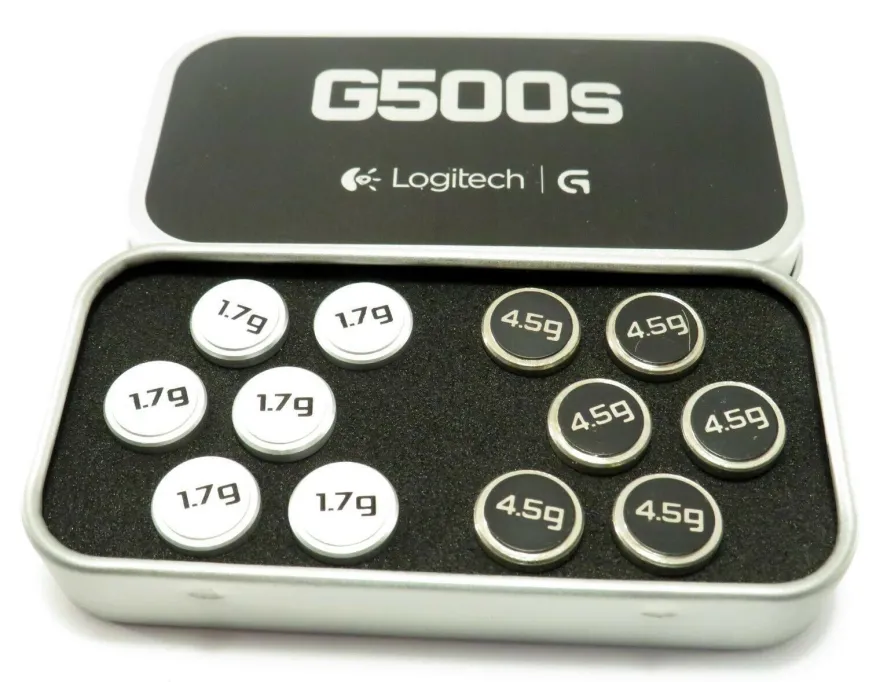 12x Logitech G500 & G500s original Ersatz Tuning-Gewichte mit Etui