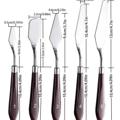 Xmbygey Spachtel Set, 5 Stück Malmesser für Acrylfarben, Palettenmesser für