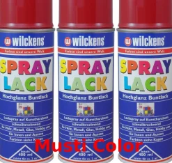 3x 400ml Wilckens Lackspray Spraydose Sprühlack Spraylack Farbe Rubinrot RAL 3003