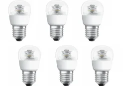 6x Osram LED Tropfen Classic E27 3,8W = 25W dimmbar warmweiß EEK: F (Spektr A-G)