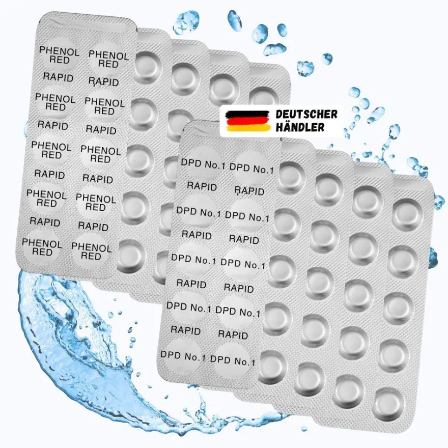 50x pH-Wert (Phenol Red) I 50x DPD No°1 (freies Chlor Rapid) Test-Tabletten für
