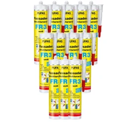 12x PUFAS Fassaden Strukturacryl FR3 WEISS 0.31 LTR füllt Risse