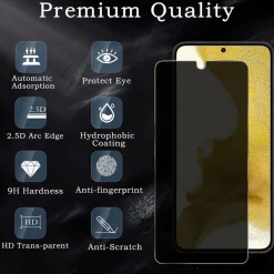 2x Samsung Galaxy S22 Plus Sichtschutz & Kameraschutz Anti-Spy Glas Folie