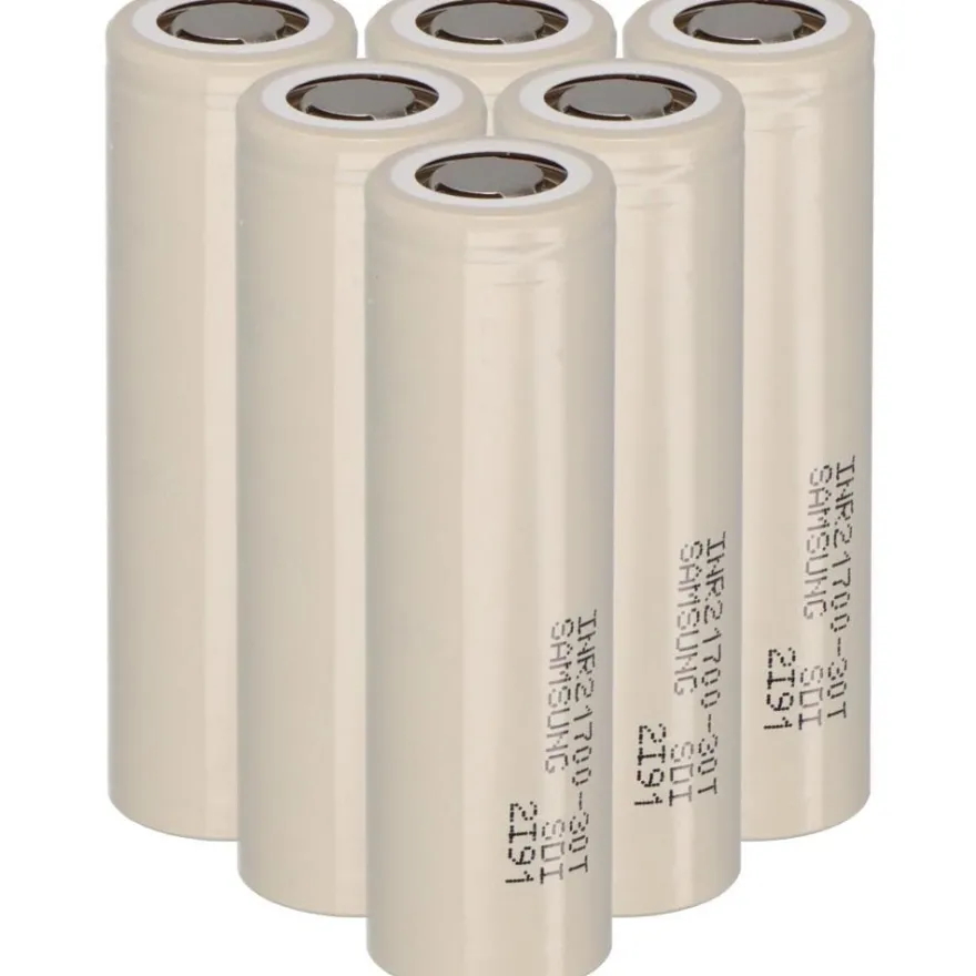 6x Samsung INR21700-30T 3,6V 3000mAh 35A Li-Ion-Akku