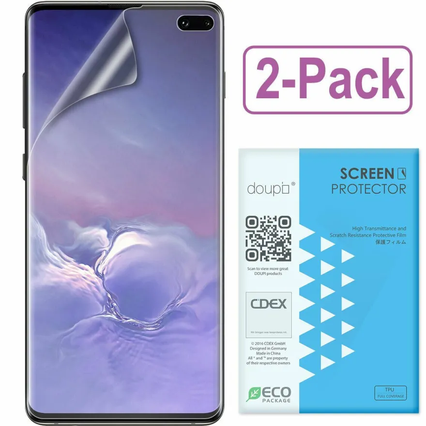2x Samsung S10 Plus TPU Display Ultra Clear Schutz Full Cover Anti Kratzer Folie