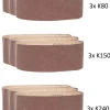 9x Schleifband Schleifpapier Körnung 80 150 240 - passend für Scheppach OSM600
