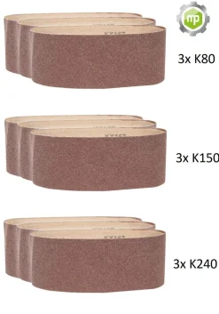 9x Schleifband Schleifpapier Körnung 80 150 240 - passend für Scheppach OSM600