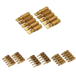 10 x Schraubendreher Gold Bits verschiedene Größen - Antrieb / Größe: