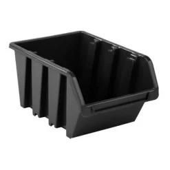 100x Sichtlagerbox Sortierbox Lagerbox Stapelbox schwarz NP4 Lagersystem