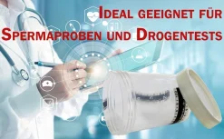 5 x Steriler Urinbecher/ Probenbecher Schraubverschluss 120 ml mit Temperaturanzeige