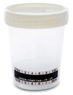 5 x Steriler Urinbecher/ Probenbecher Schraubverschluss 120 ml mit Temperaturanzeige