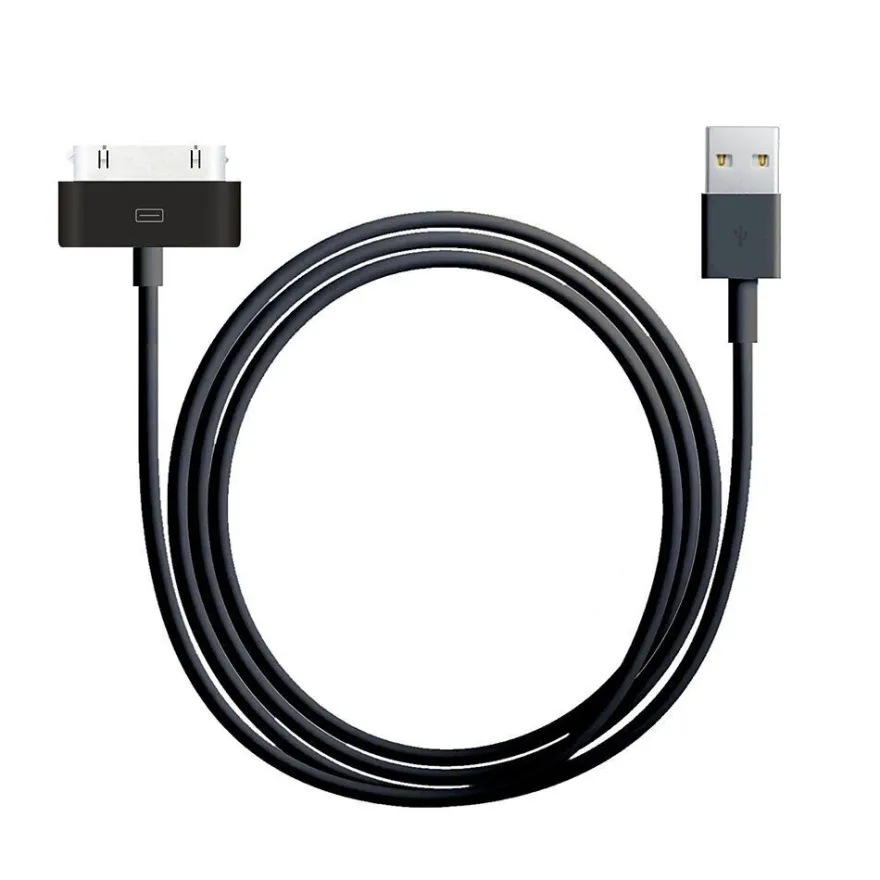3x USB 30pin Daten Sync Lade Kabel iPhone 4 4S 2G 3G iPad 2 3 iPod Schwarz 1m