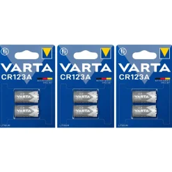 3x Varta CR123A CR17345 Photo Lithium Batterie 3V 6205 ø17x34,5mm 2er Blister