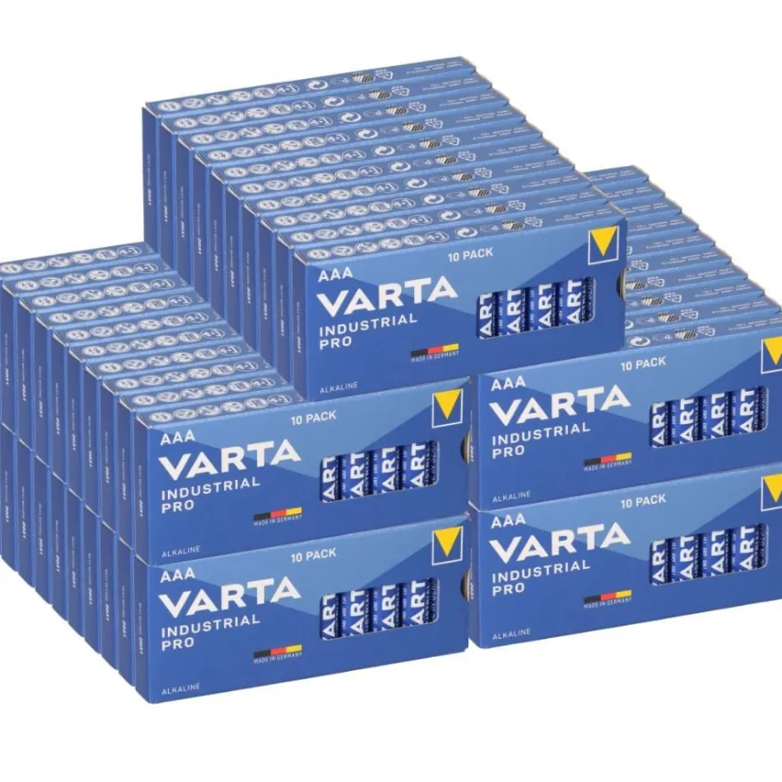 500x VARTA Industrial Pro AAA LR03 1,5V Alkaline – Micro 4003 Großgebinde