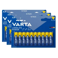 3x Varta Longlife Power AA Mignon Alkaline Batterien LR6 10er Blister 1,5V