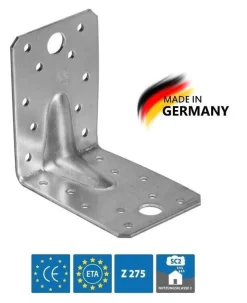 20x Winkelverbinder 90 MM M. Kombiloch. U. STEG 90X90 X 65 X 2,5 Sendzimirverz