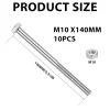 XxinXrong 10 Stück M10x140mm Sechskantschrauben mit Schaft, verzinkt