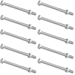 XxinXrong 10 Stück M10x140mm Sechskantschrauben mit Schaft, verzinkt