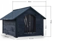XXL Hundehütte Holz Hundehütte Massiv Wetterfest Echtholz isolierte