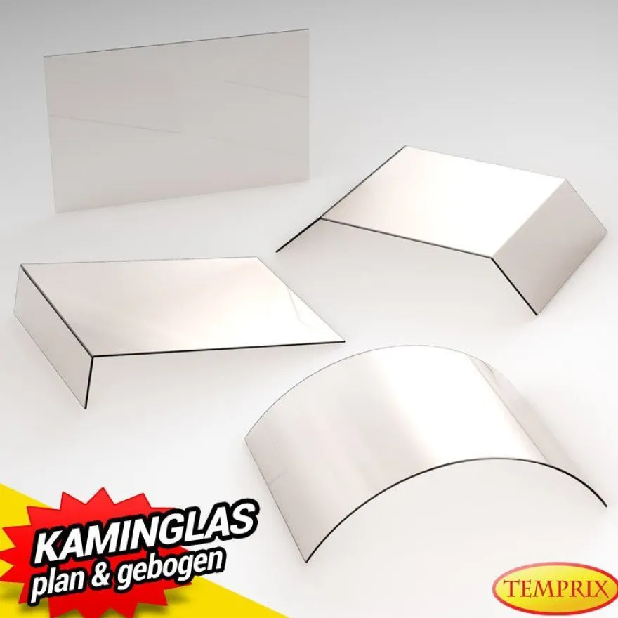 240 x 210 x 4 mm Kaminglas ohne/mit Dichtungsset Ofenscheibe plan für Ofen Kamin