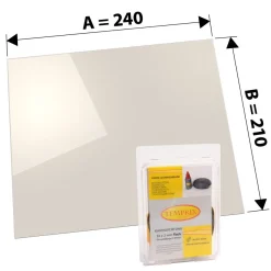 240 x 210 x 4 mm Kaminglas ohne/mit Dichtungsset Ofenscheibe plan für Ofen Kamin