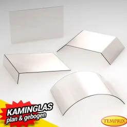 360 x 320 x 4 mm Kaminglas ohne/mit Dichtungsset Ofenscheibe plan für Ofen Kamin