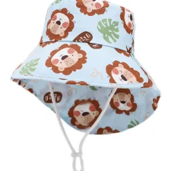 XYIYI Baby Fischerhut mit Nackenklappe, Blauer Löwe, Baumwolle, 1-3 Jahre