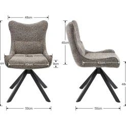 Ya-Home Esszimmerstühle drehbar 2er Set 360° Drehstuhl Küchenstuhl Chenille