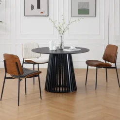 Ya-Home Esszimmerstühle 2er Set, Küchenstühle in Lederoptik mit Metallbeinen