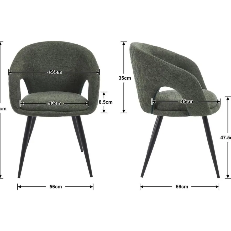 Ya-Home Esszimmerstühle 2er Set Küchenstühle mit Armlehne, gepolsterte