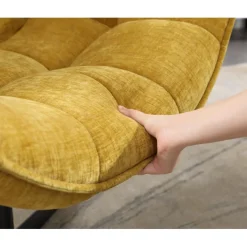 Ya-Home Loungesessel Ohrensessel 360° Drehbar, Chenille Sessel Wohnzimmer, Gelb