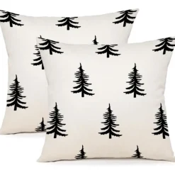 YCOLL 2er Set Kissenbezüge 45x45 cm, Weihnachten Dekokissen aus