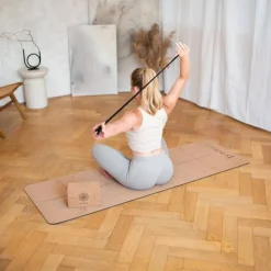 Yoga Set Matte Block Gurt - Yogamatte Kork Rutschfest Pilates Fitness HMS