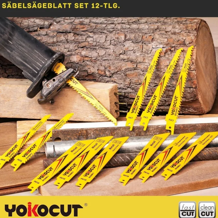Yokocut Säbelsägeblatt Set 12-tlg. M42 BIM für Holz & Metall
