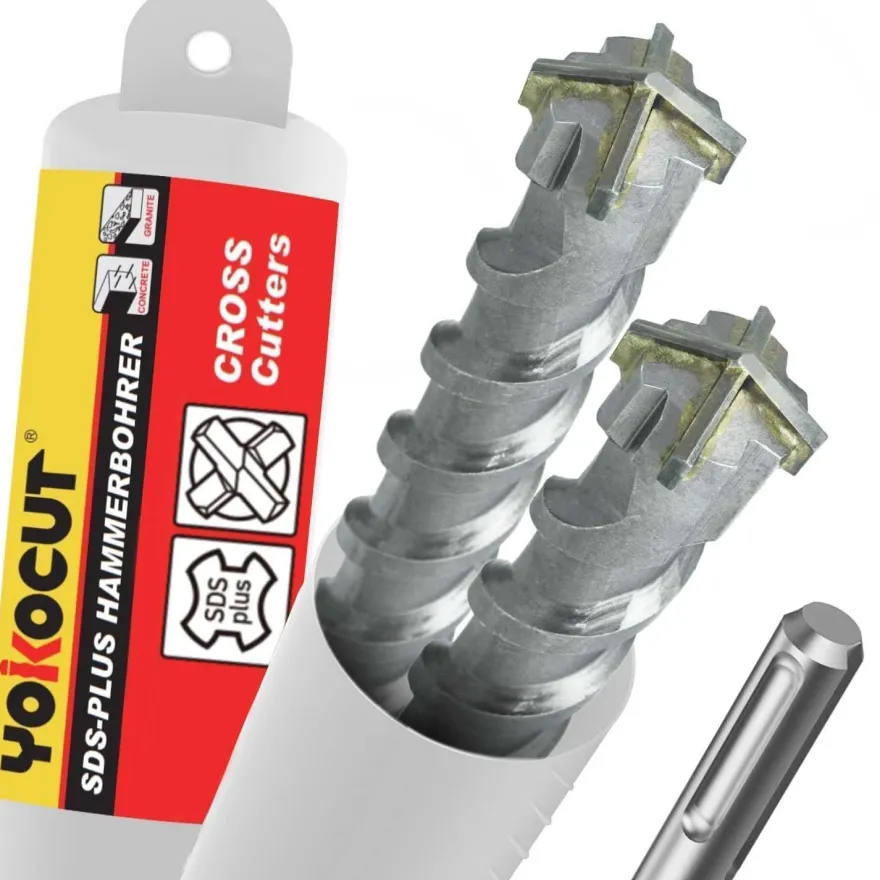 Yokocut SDS Plus Bohrer 5x160 mm (2 Stk.) - 4X Schneiden Hammerbohrer für Beton