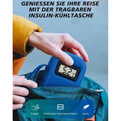 Youshares Insulin Kühltasche mit 2 TSA Eispackungen, Mini Medikamenten Kühlbox