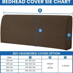 Ystellaa Bettkopfteil Bezug 150CM Braun - Weicher, Staubdichter und Kratzfester