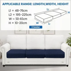 Ystellaa Stretch Sitzkissenbezug, rutschfest und elastisch, für 1 Sitzer Sofas