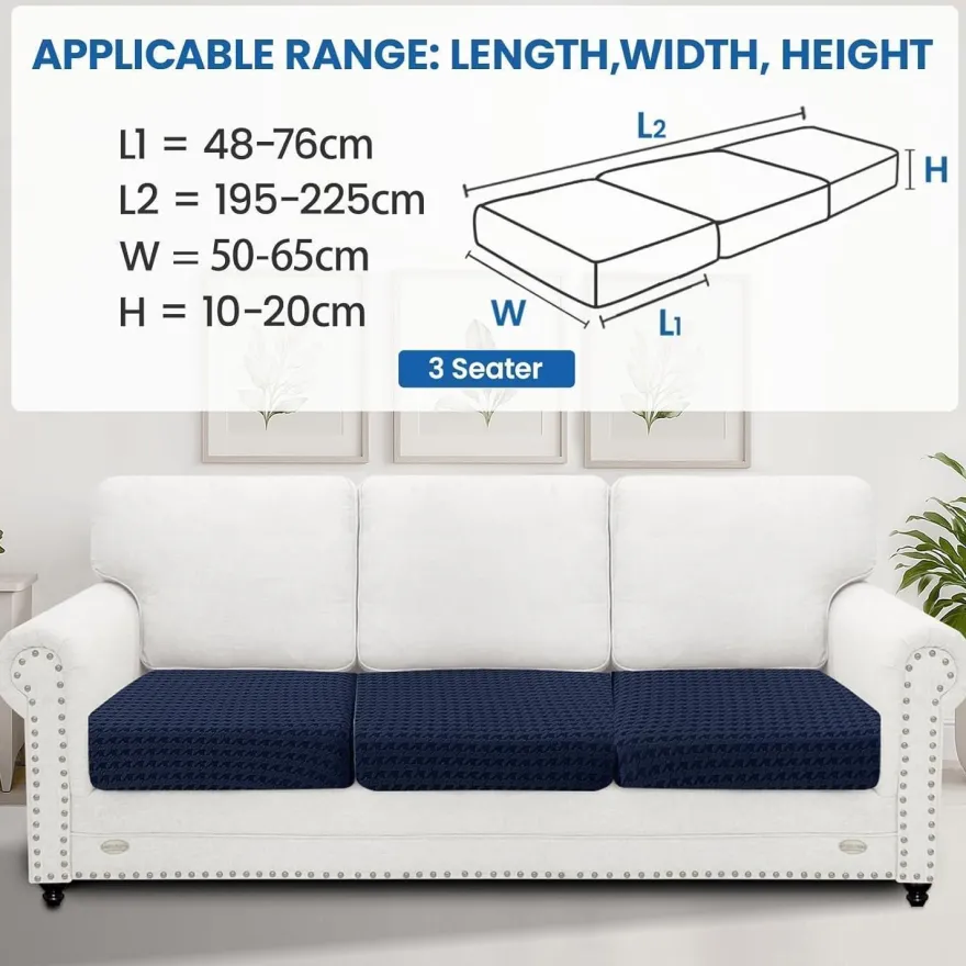 Ystellaa Stretch Sitzkissenbezug, rutschfest und elastisch, für 1 Sitzer Sofas