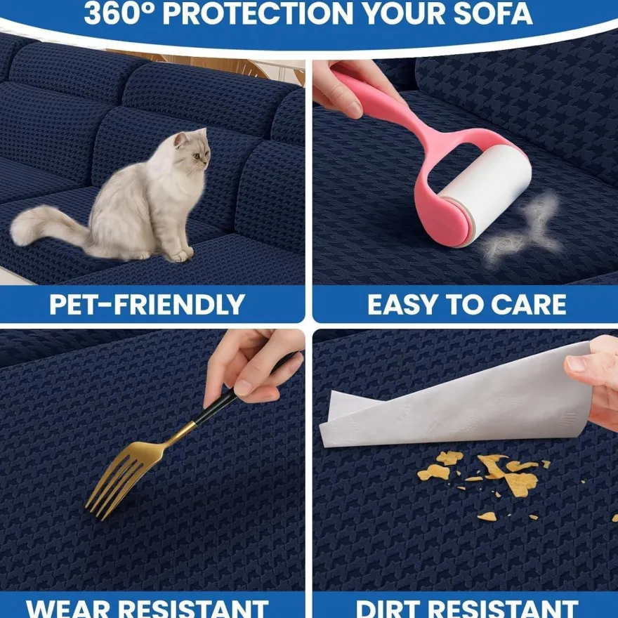 Ystellaa Stretch Sitzkissenbezug, rutschfest und elastisch, für 1 Sitzer Sofas