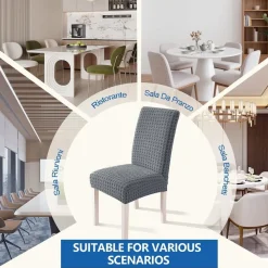 Ystellaa Stretch Stuhlhussen 4er Set, elastische Stuhlbezüge für